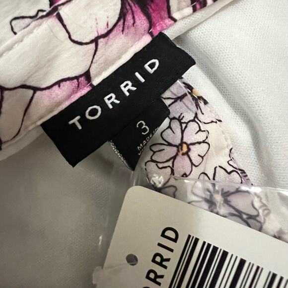 NWT Torrid Shirt Dress w Pockets 3X Floral Poplin Belted Mini Pleated Feminine - Picture 11 of 13